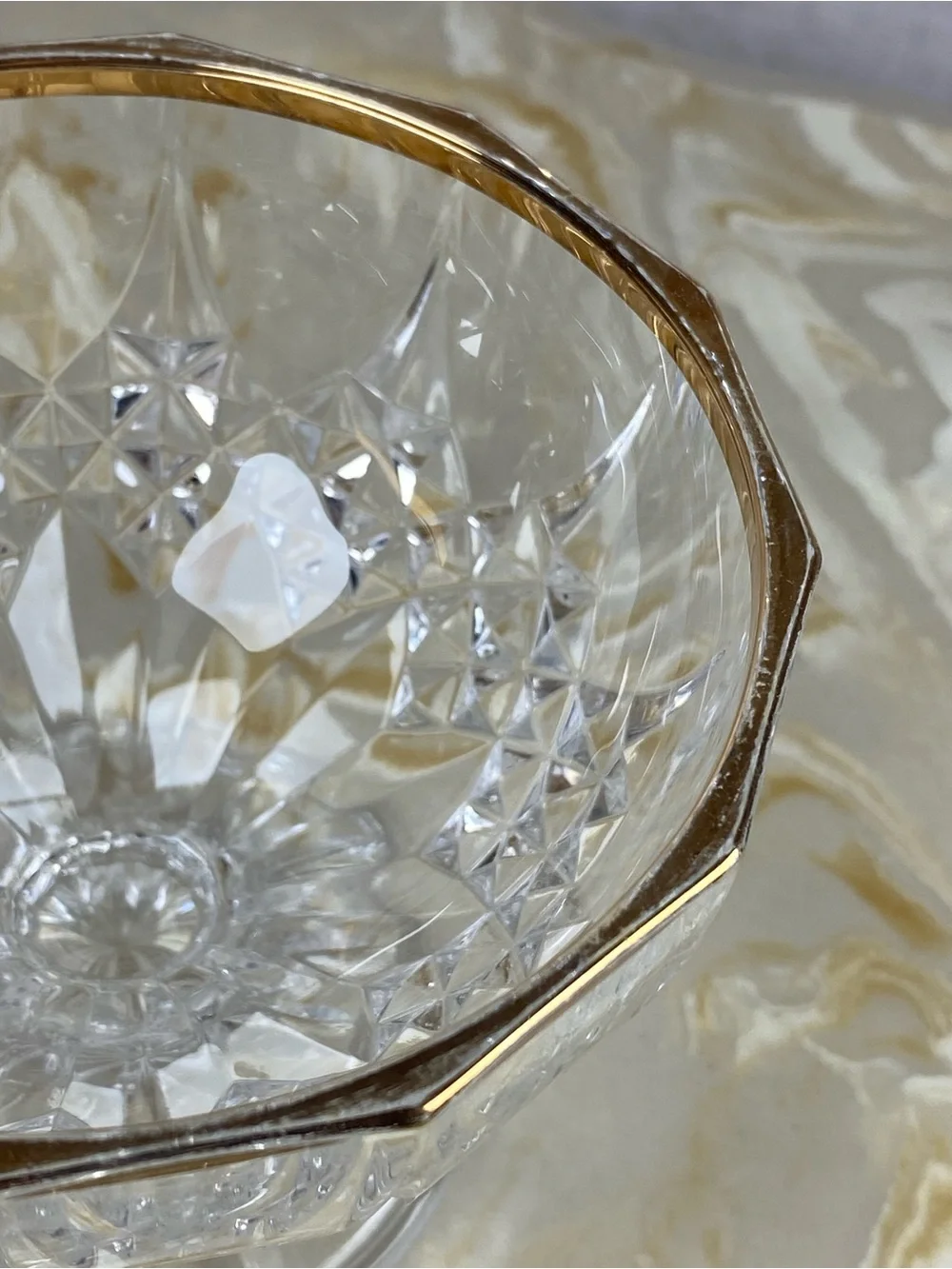 Vintage Cristal D’Arques Longchamp Gold Crystal Lidded Candy Dish